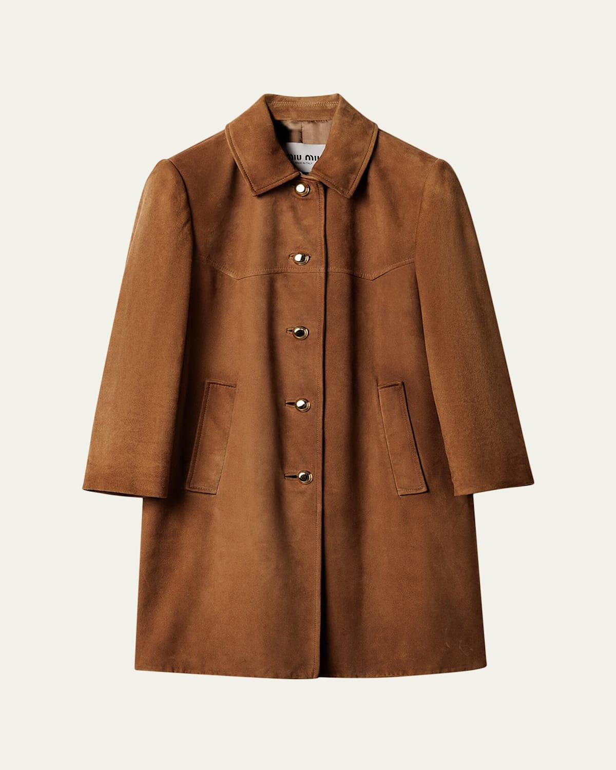 ルル miu miu ブラウンウールコート MIUMIU｜シェットランドウール ブルゾンジャケット｜ML1363 (MiuMiu