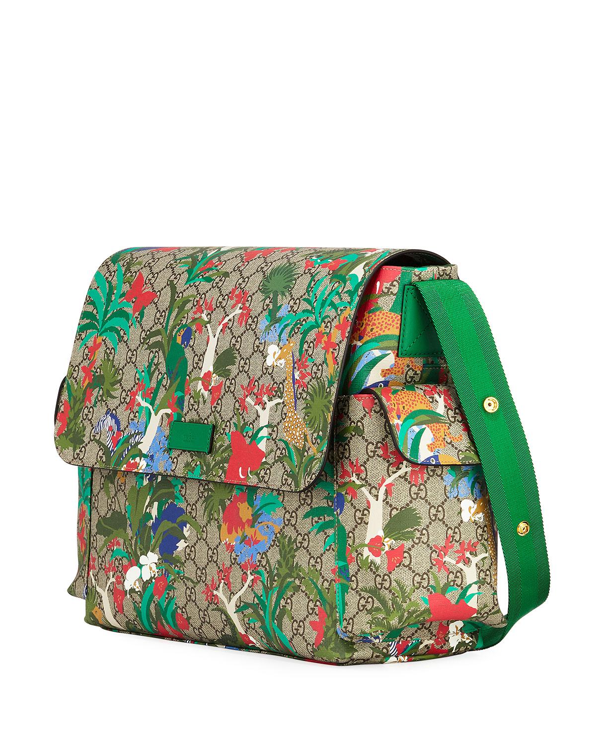 Gucci Borsa Mamma Gg Supreme Canvas Jungle-print Diaper Bag W/ Changing Pad in Beige (Natural ...