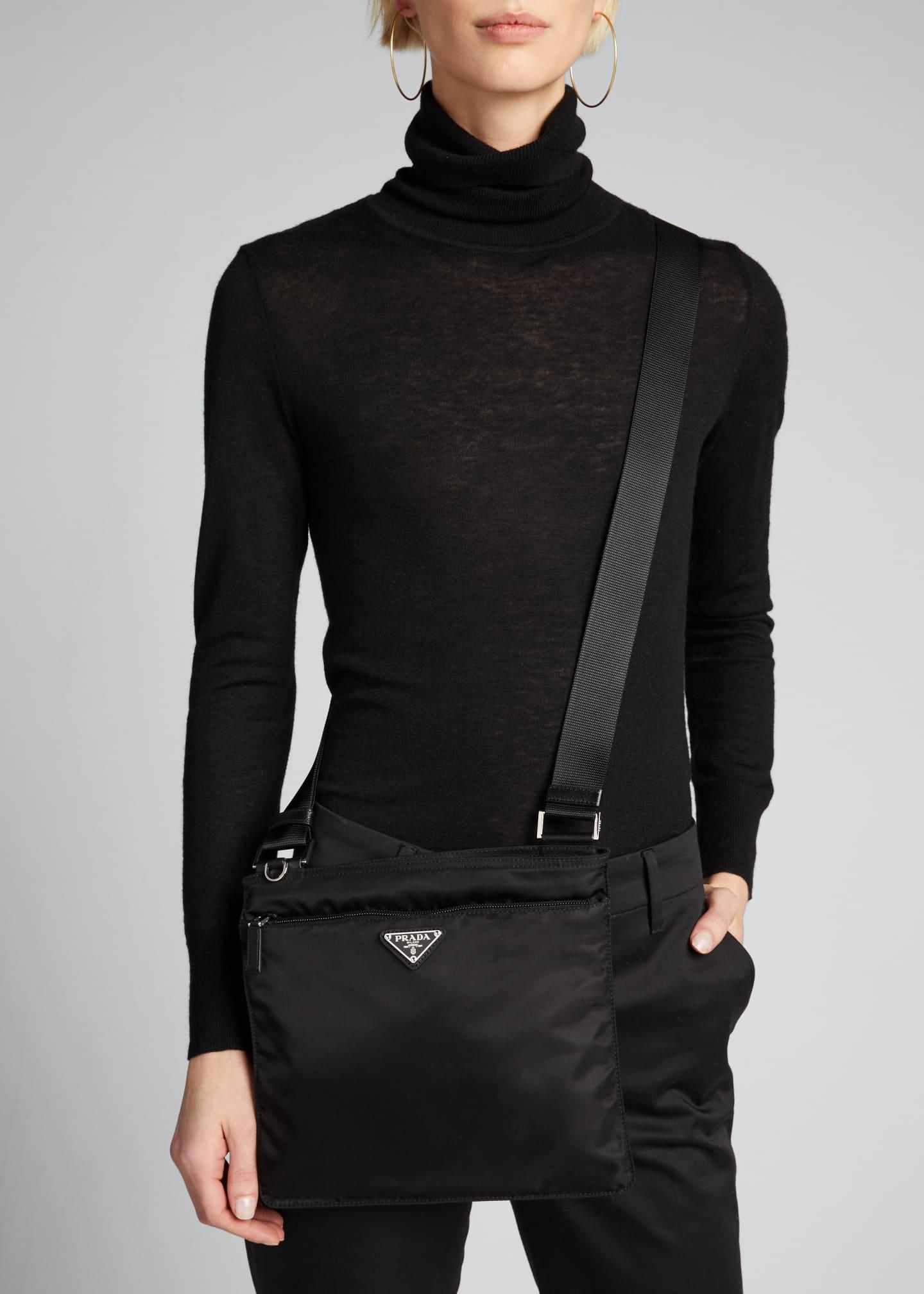 Prada Small Nylon Crossbody Bag in Black - Lyst
