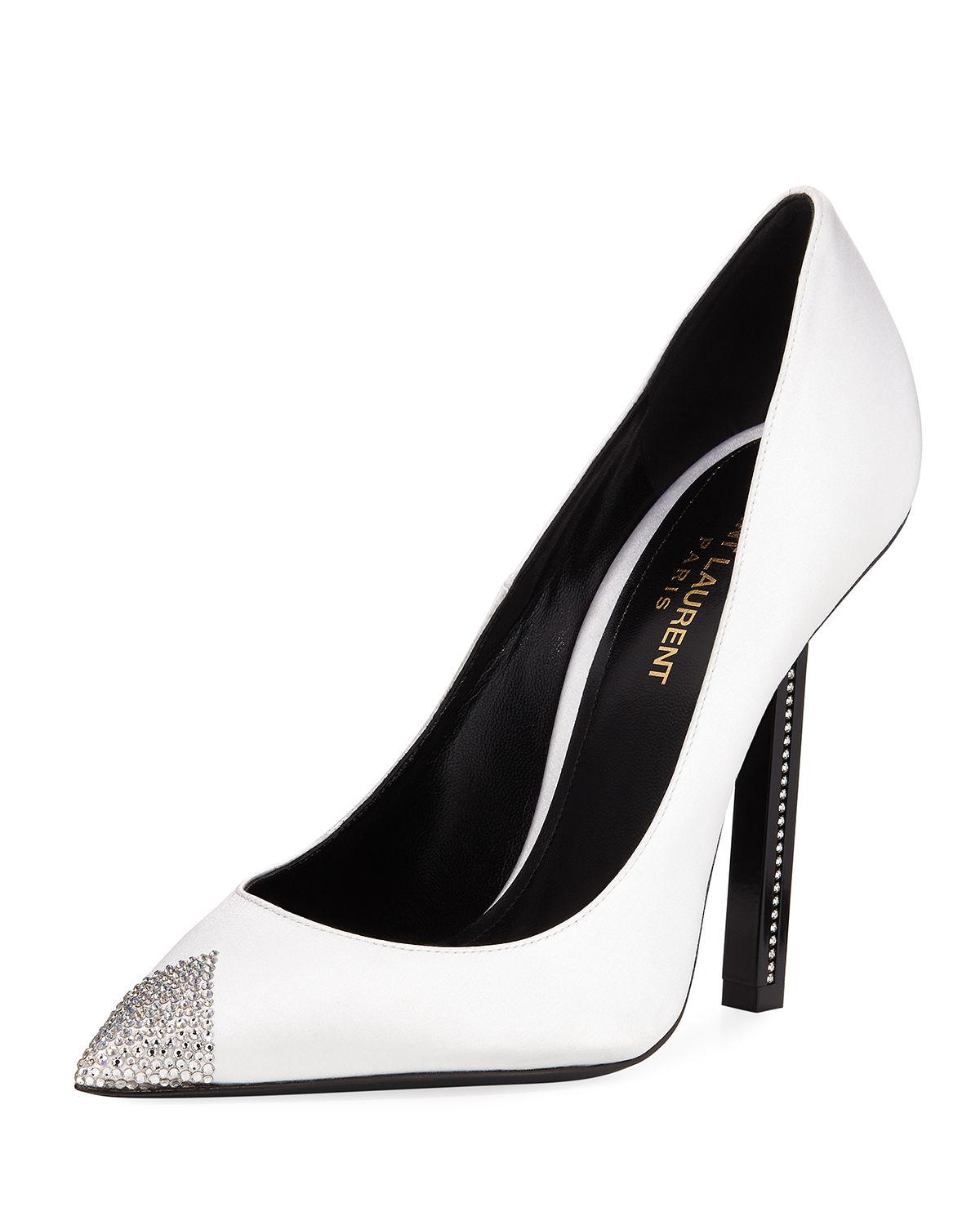 saint laurent white pumps