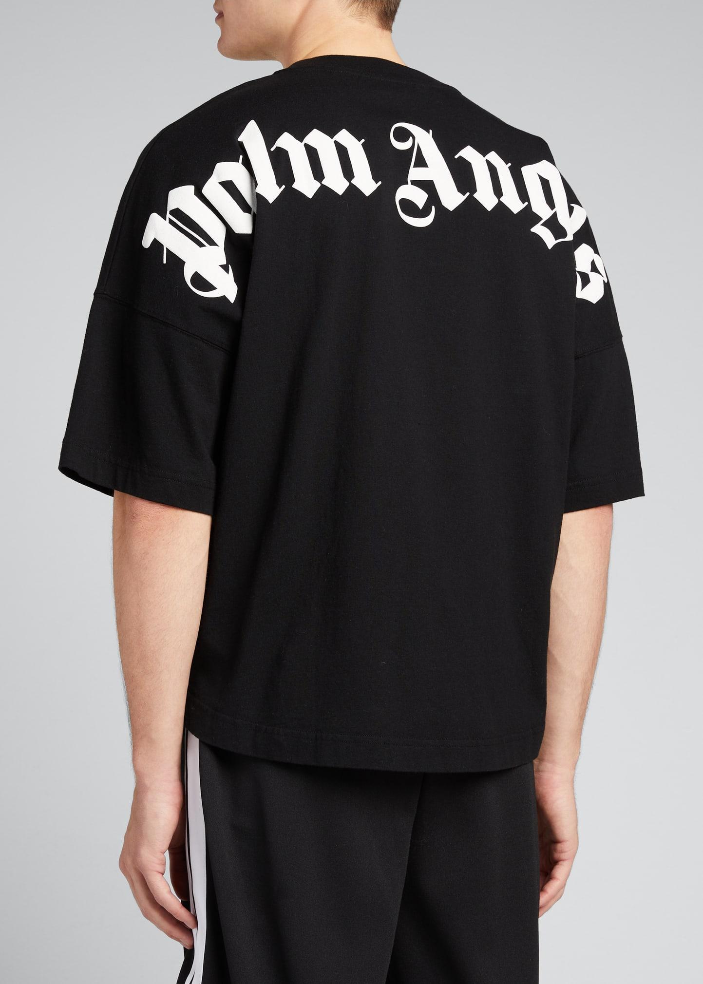 Palm Angels Oversized Mock-neck Logo T-shirt in Black for Men | Lyst