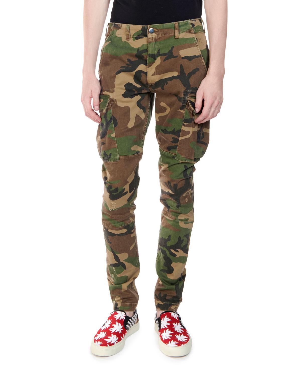 Amiri Cotton Men's Camouflage Stack Cargo Pants in Black - Lyst