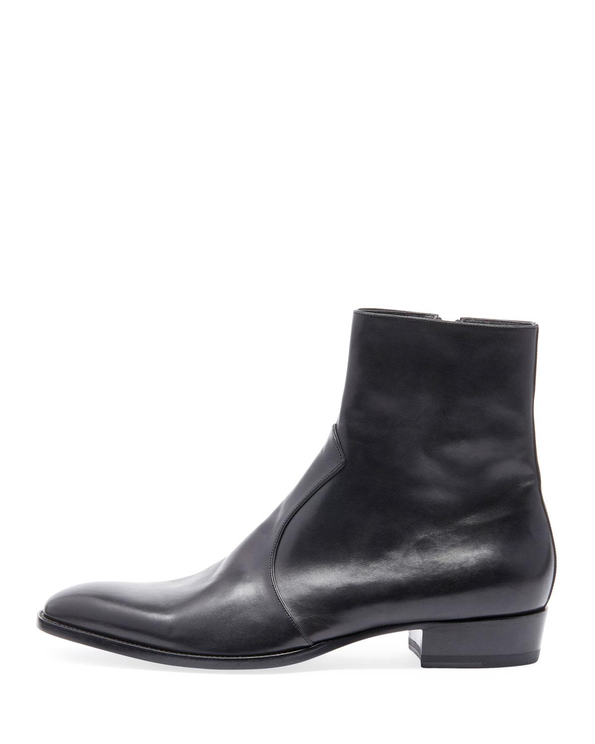 saint laurent wyatt zip boots