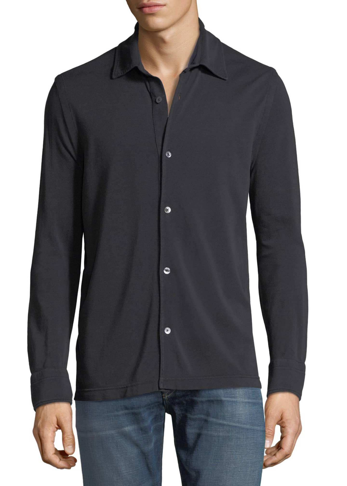 Tom Ford Silk Piqué-knit Sport Shirt in Black for Men - Lyst
