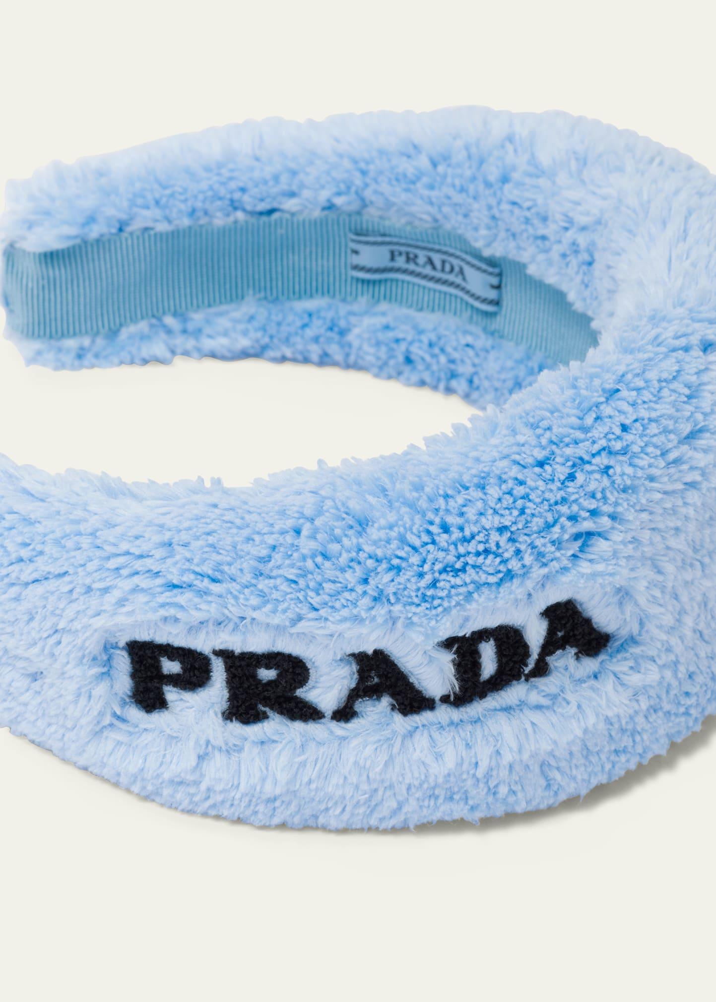 Prada Re-Nylon triangle-logo shearling headband