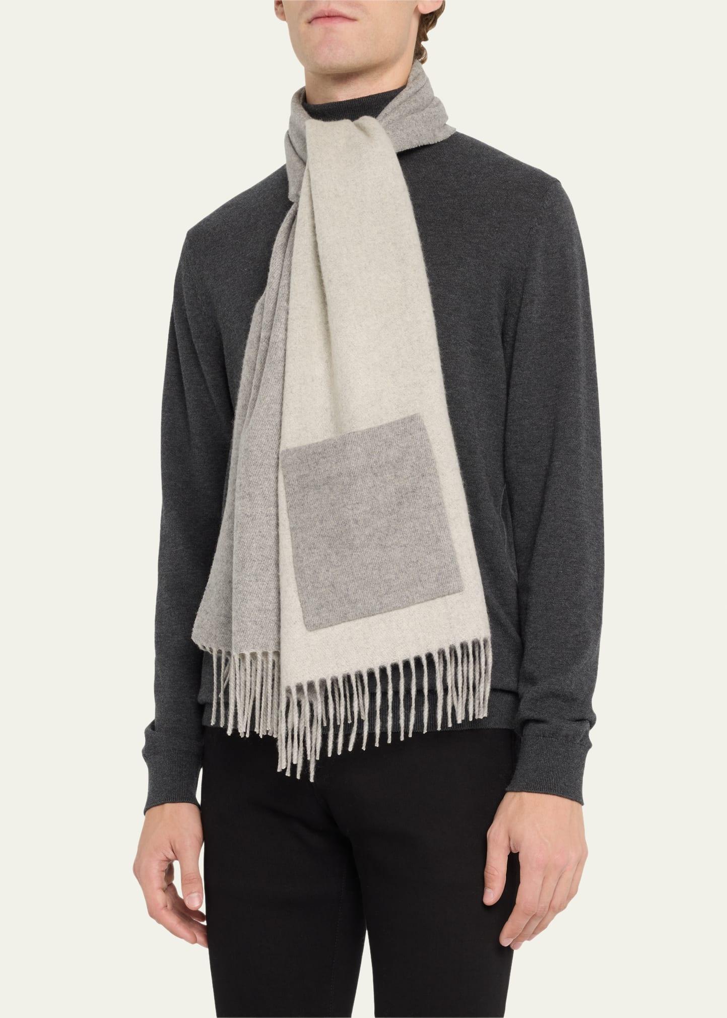 ALONPI Cashmere Scarf With Pocket in Gray for Men | Lyst