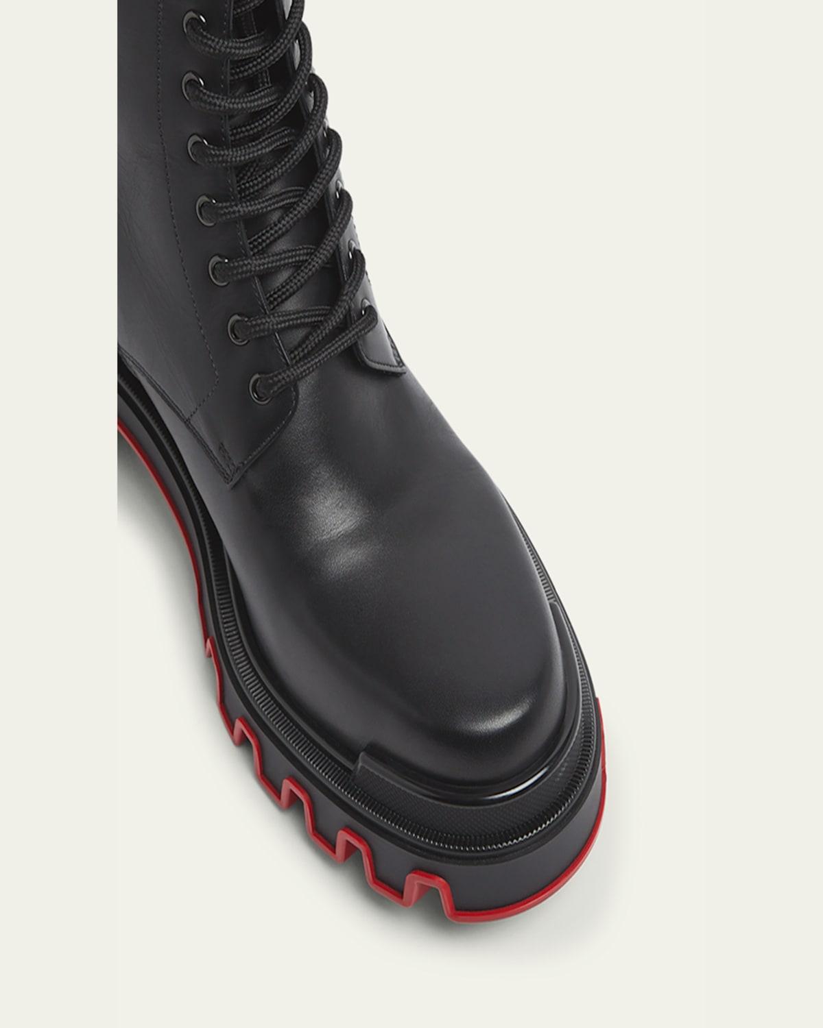 Christian Louboutin Trott Dune Lugged Leather Combat Boots 