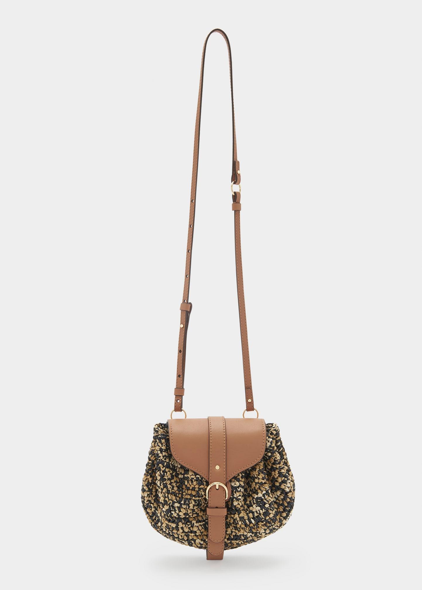 Ulla Johnson Paloma Ruched Straw Crossbody Bag in Natural Lyst