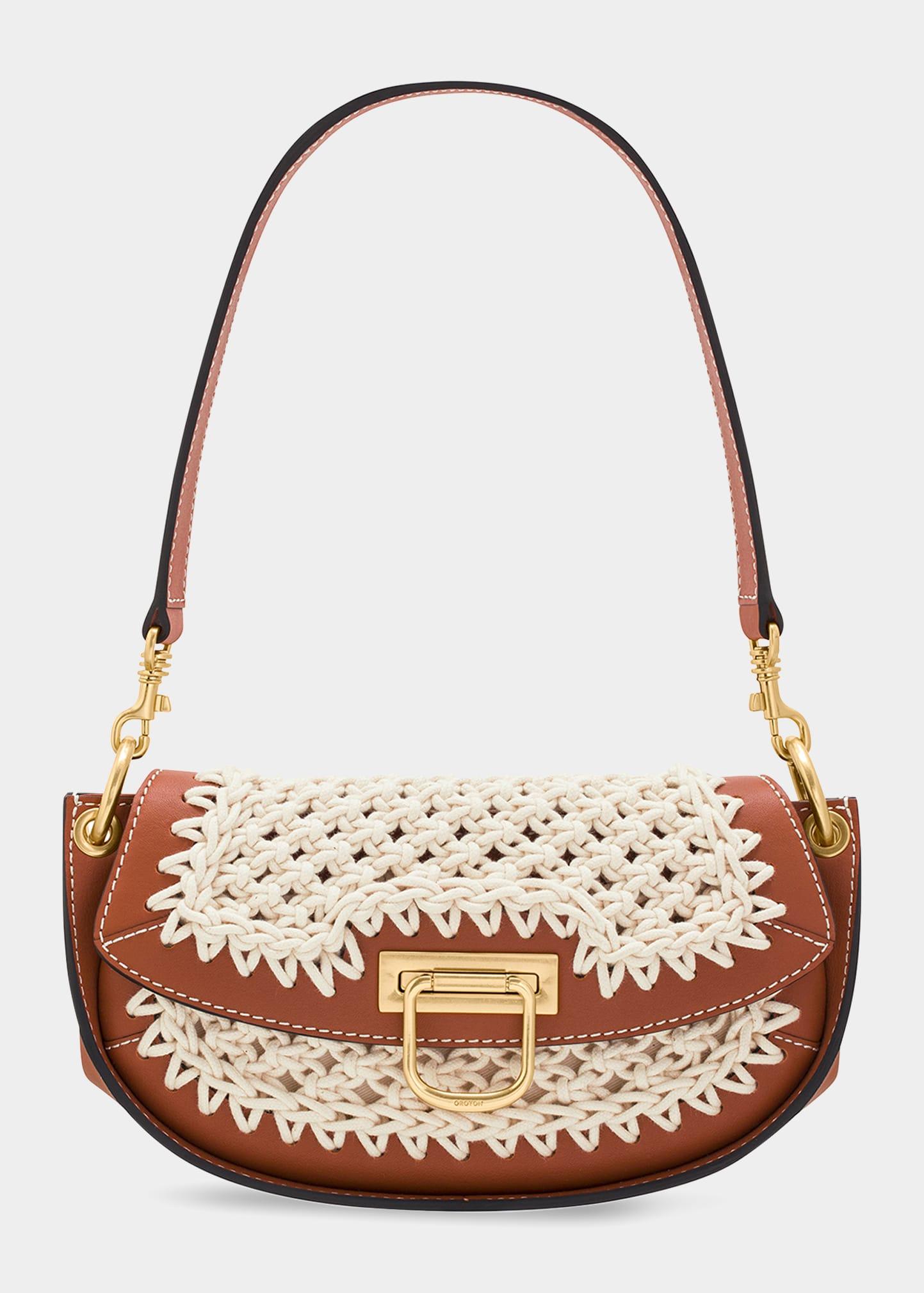 Oroton Colt Small Crochet Collectable Shoulder Bag in Gray Lyst