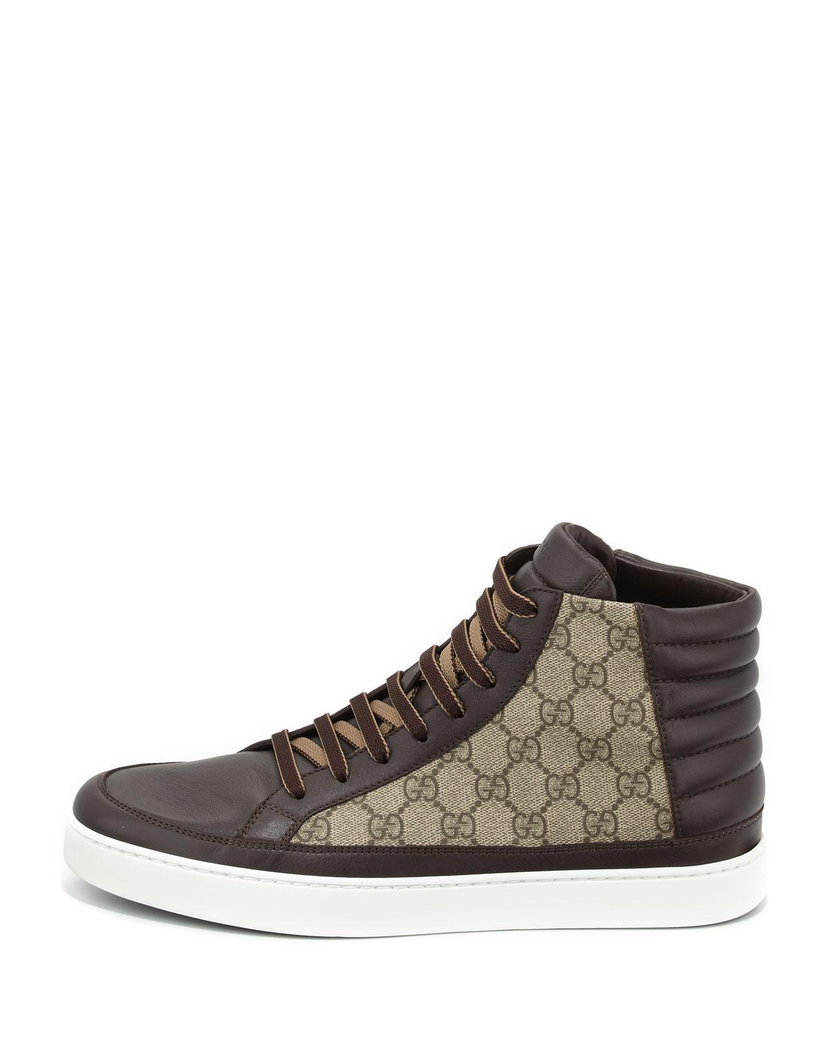 Gucci Gg Supreme Canvas Hightop Sneaker in Brown for Men