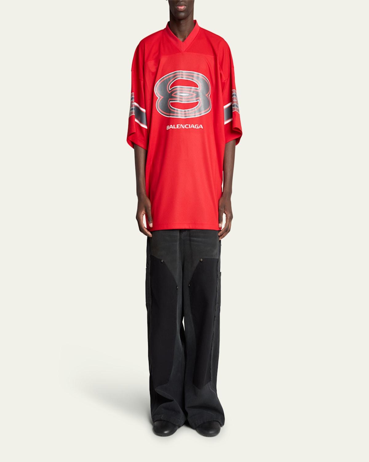 Balenciaga Unity Sports Icon Mesh Jersey T-Shirt in Red for Men | Lyst
