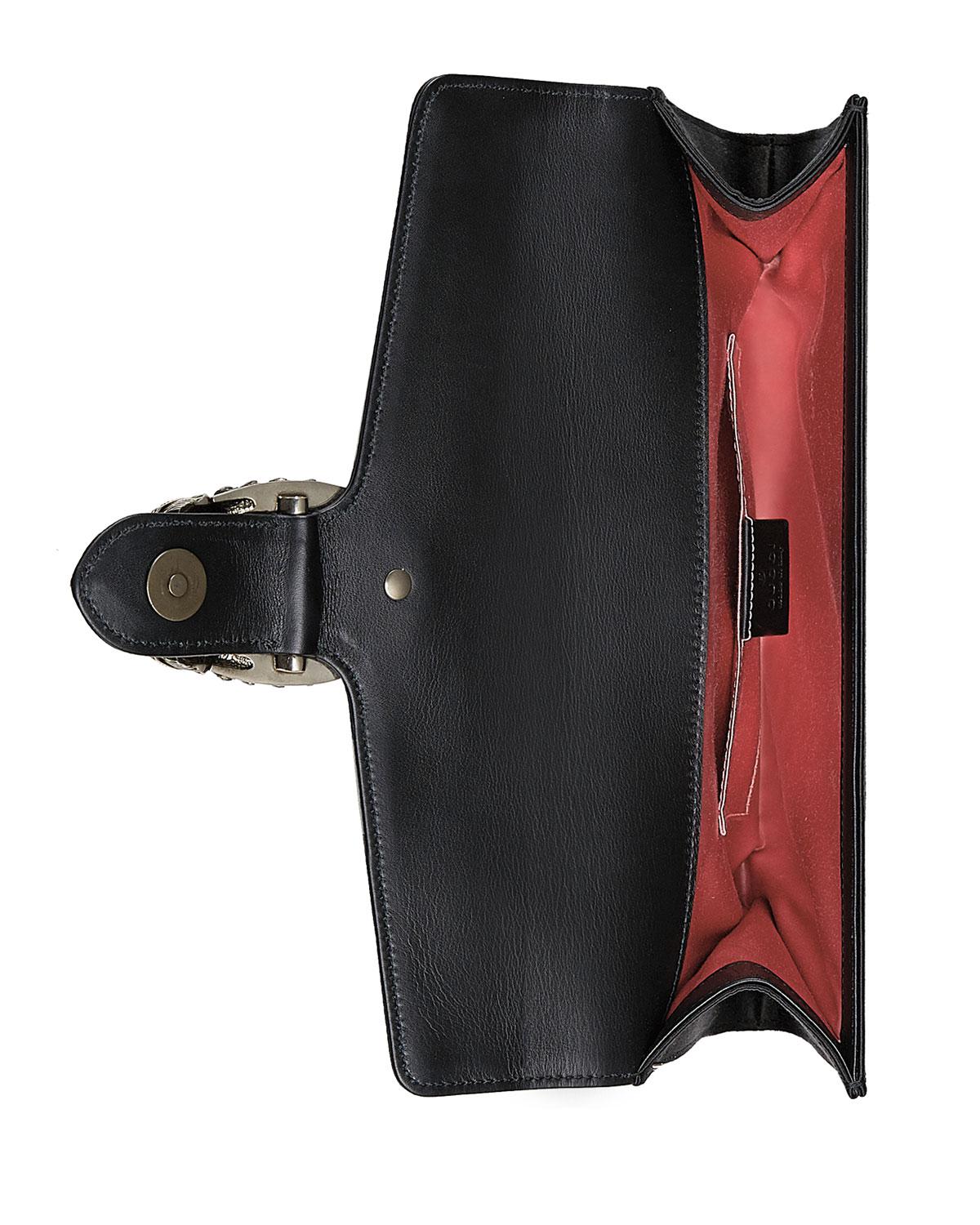 Gucci Dionysus Satin Clutch Bag in Black - Lyst