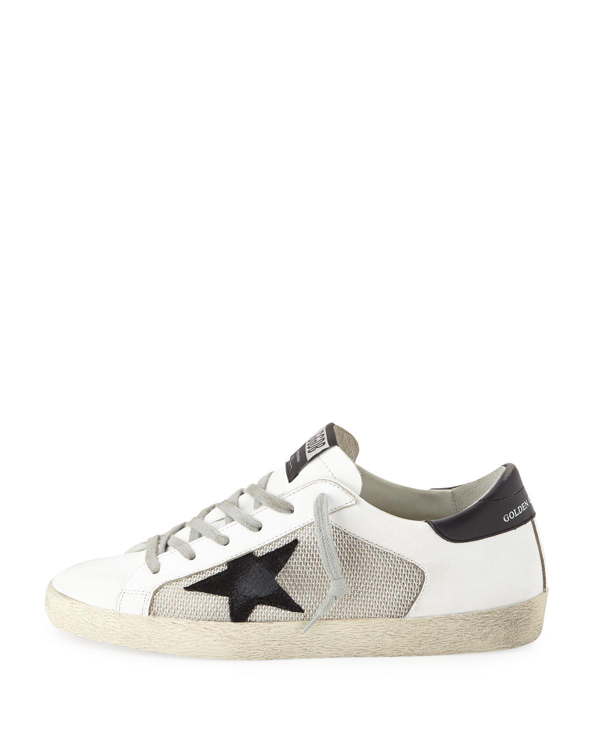 golden goose superstar mixed platform sneakers