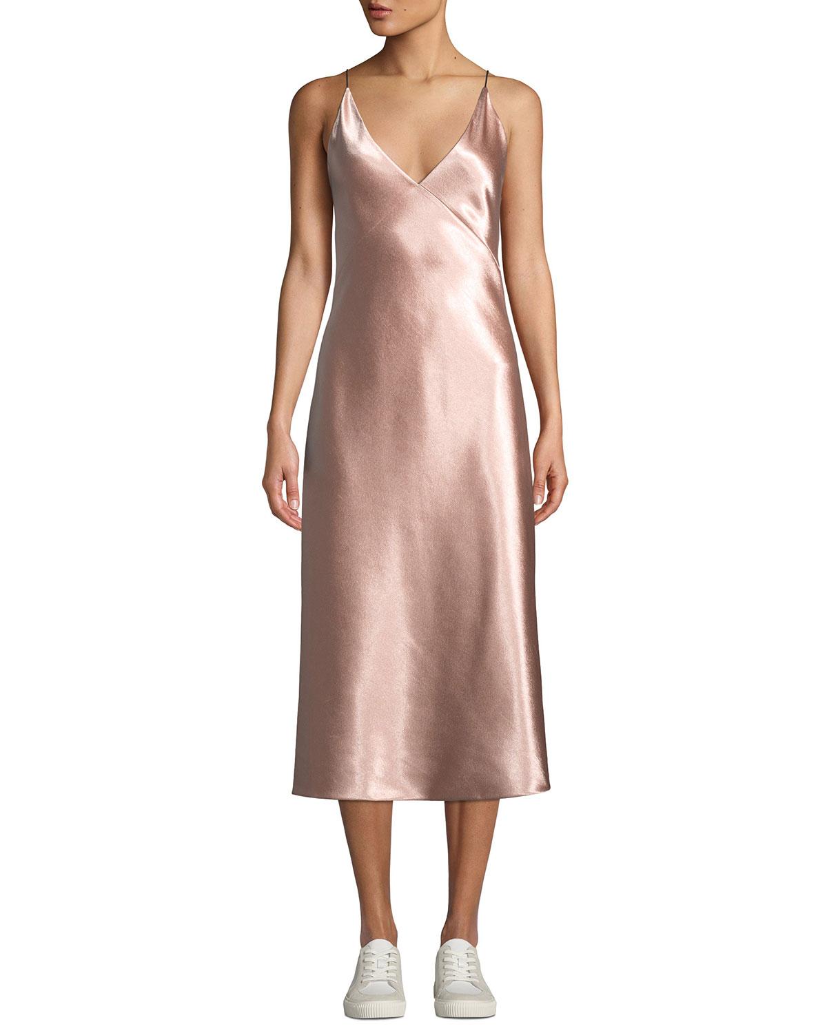 vince silk slip dress