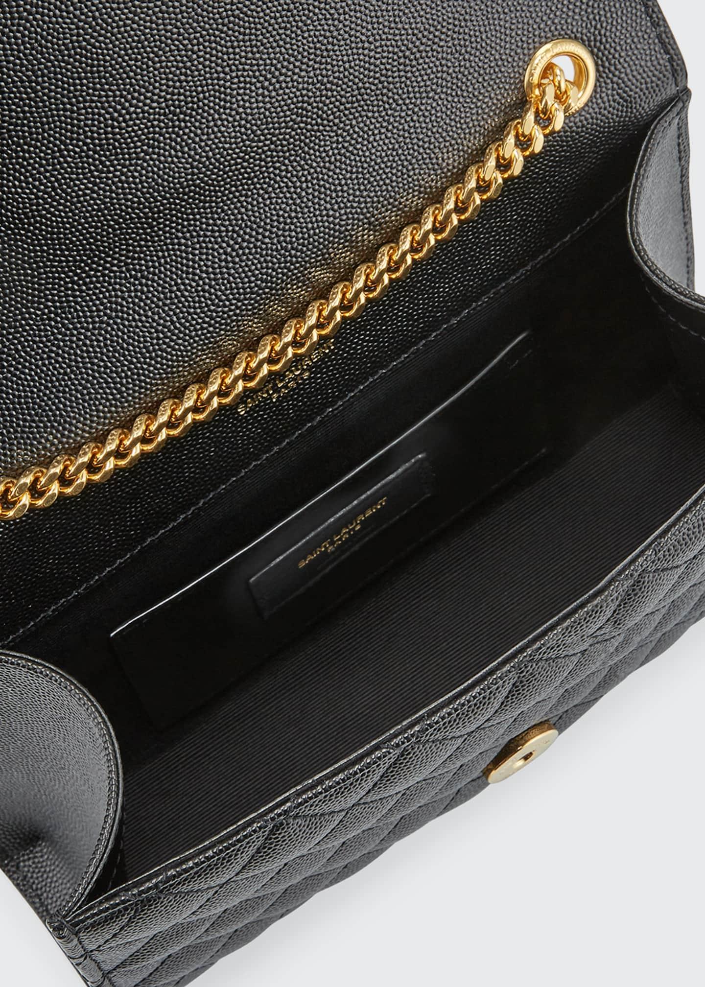 saint laurent small quilted monogram leather bag