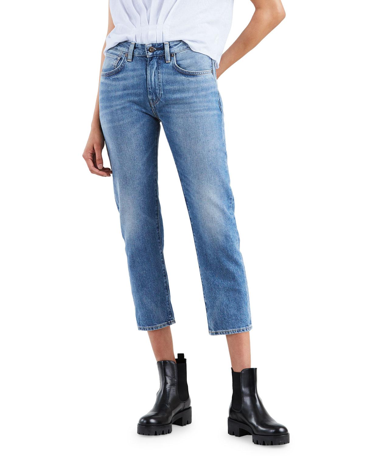 Levi's Slim Cropped Straight-leg Jeans in Blue - Lyst