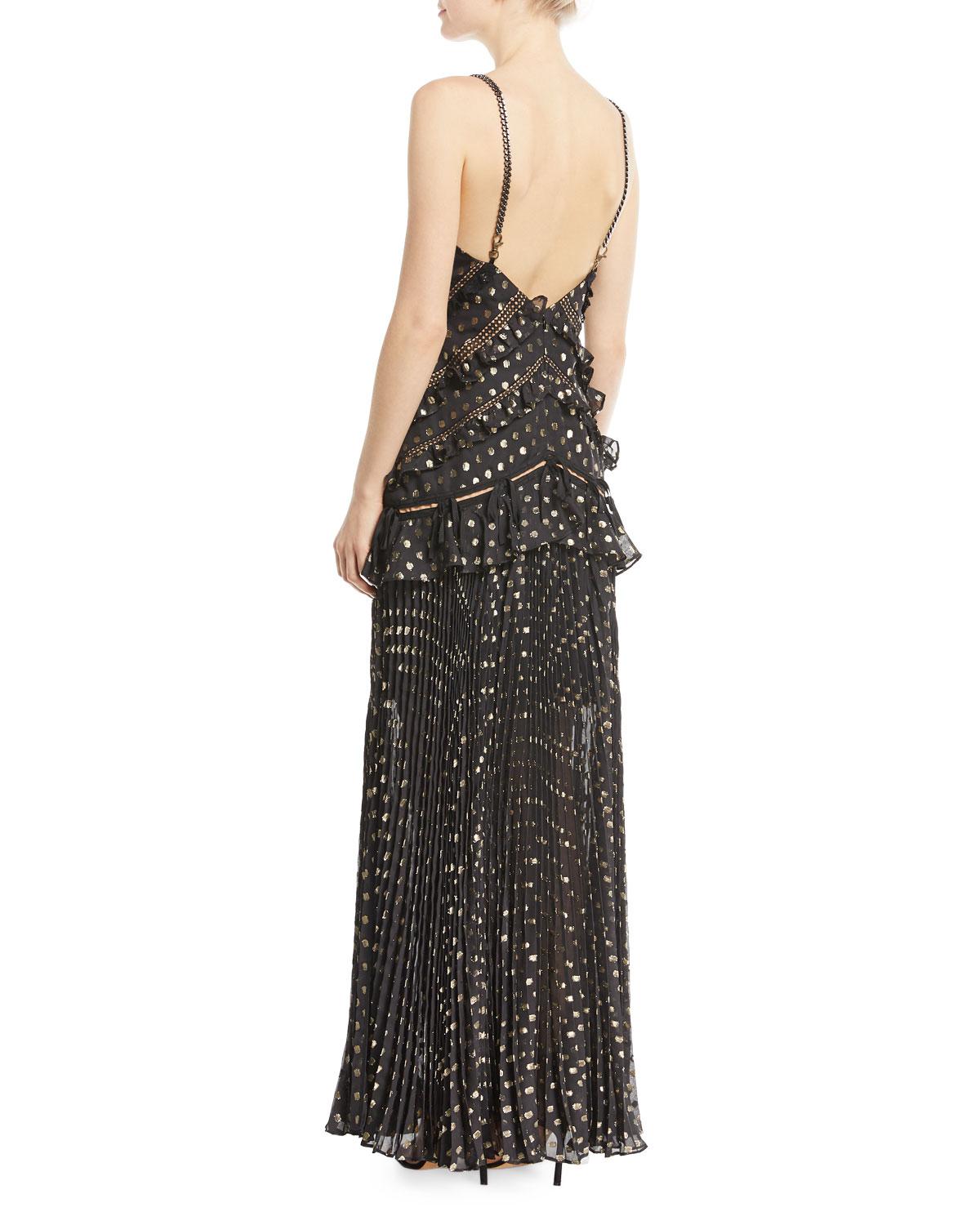 self portrait polka dot maxi dress