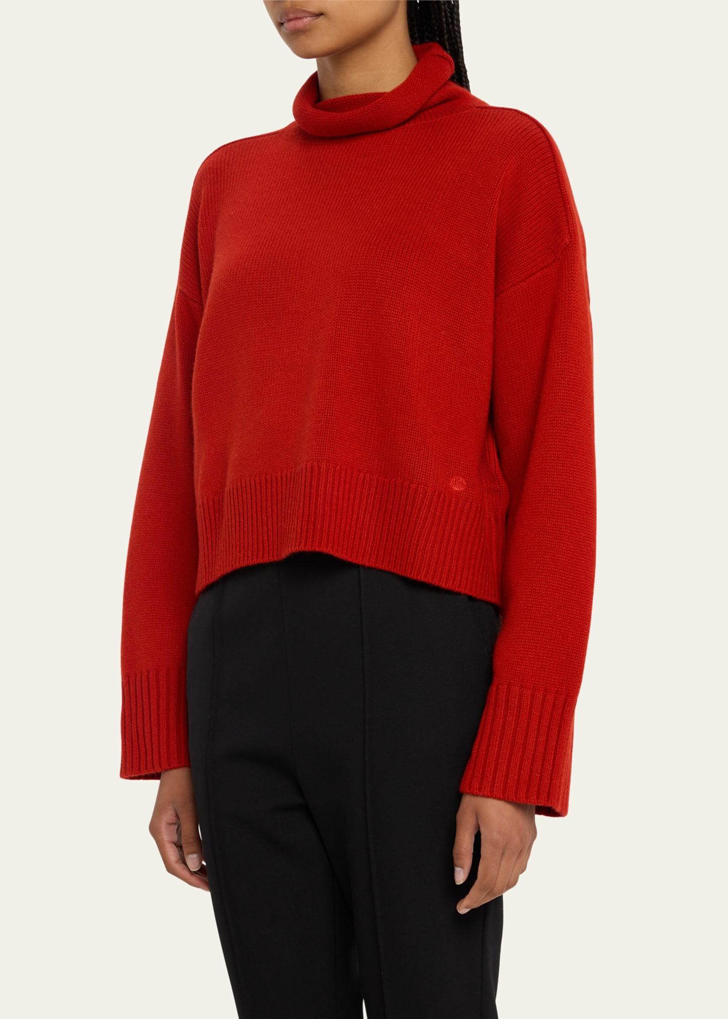 Loulou Studio Wool-cashmere Rib-knit Turtleneck Sweater in Red | Lyst