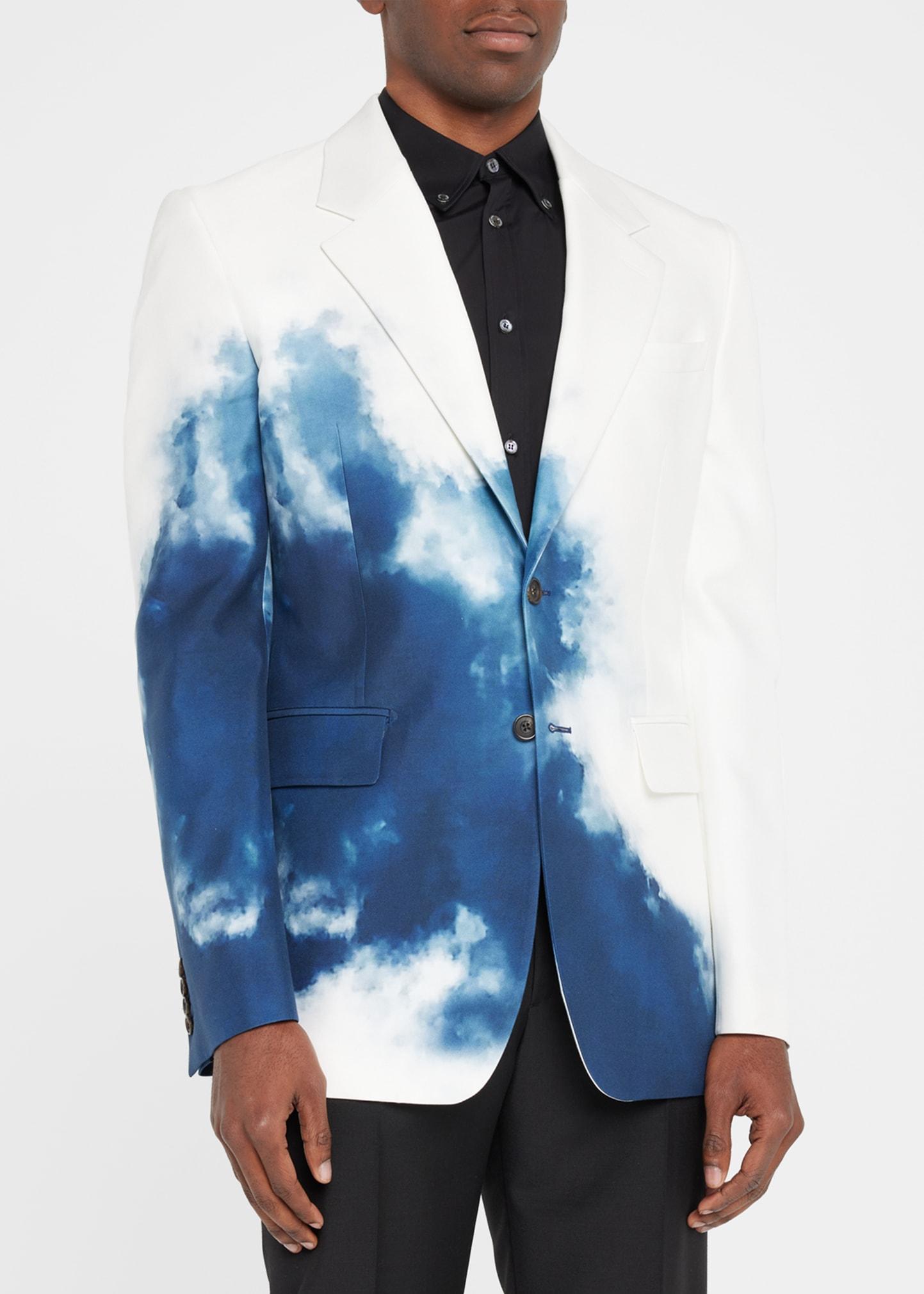 Alexander McQueen Cloud-print Sport Jacket in Blue for Men | Lyst
