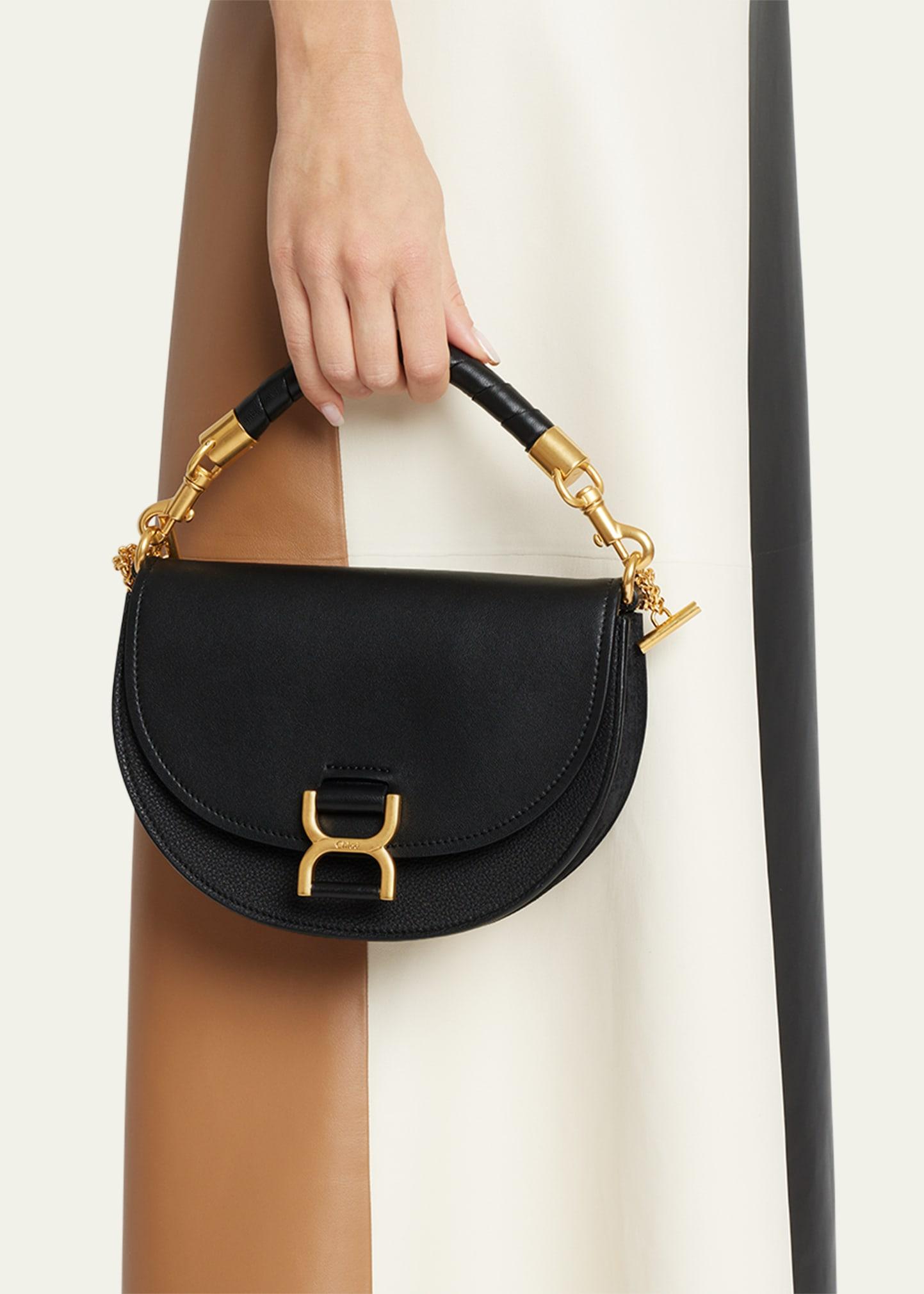 Chloe Marcie Raffia & Leather Crossbody Bag - Bergdorf Goodman