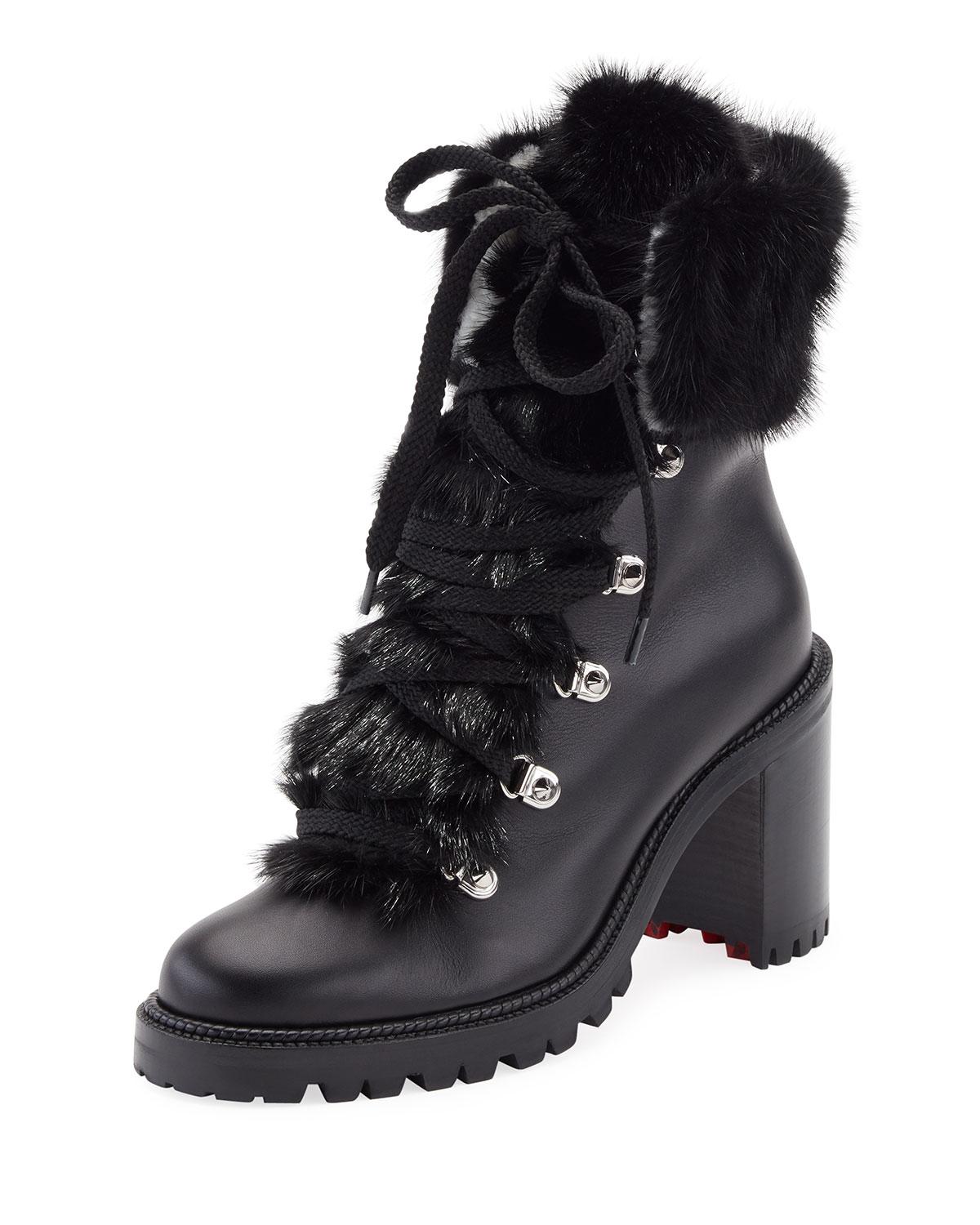 red bottom combat boots