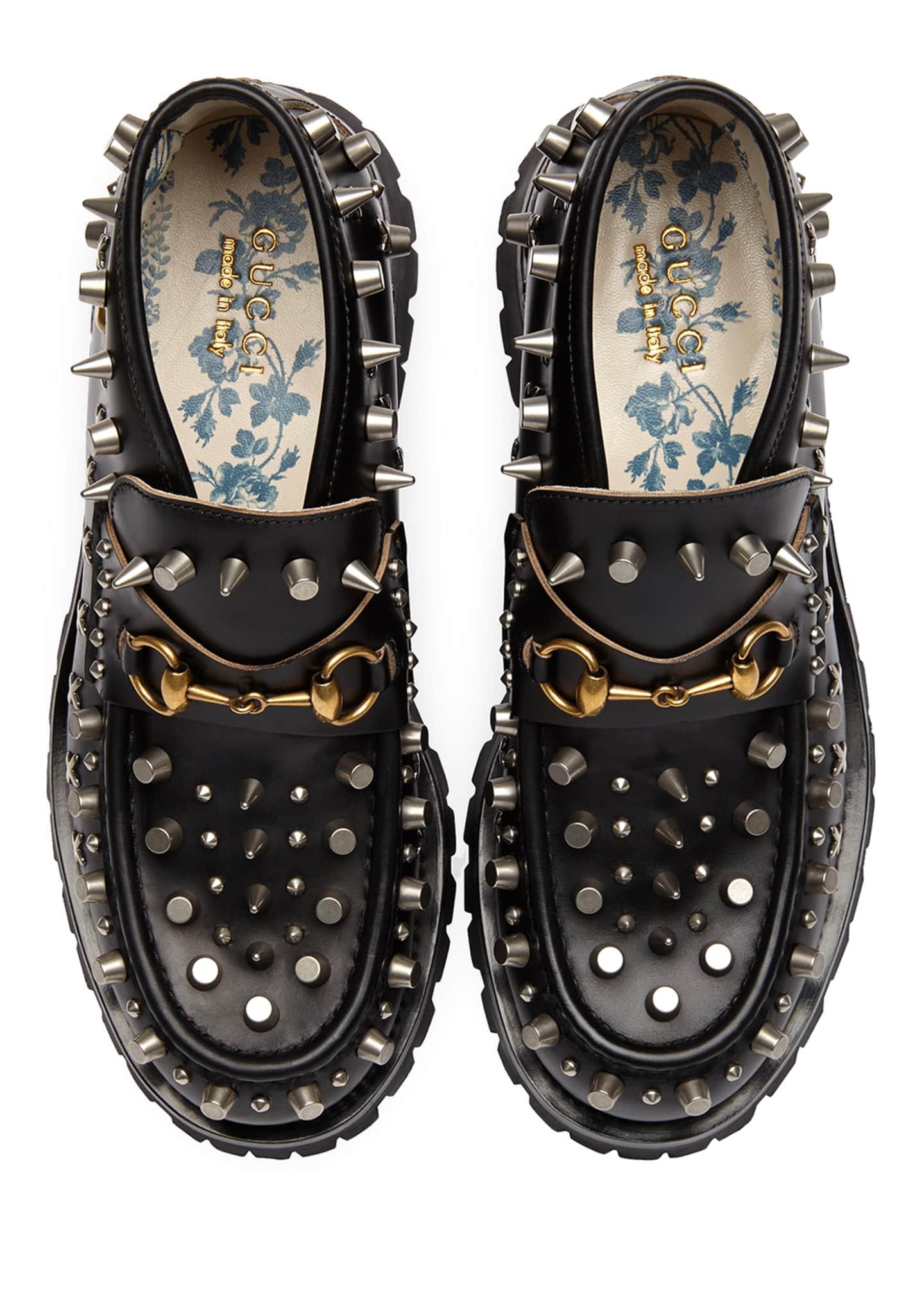Gucci Men's Studded Leather Ankle Boots 