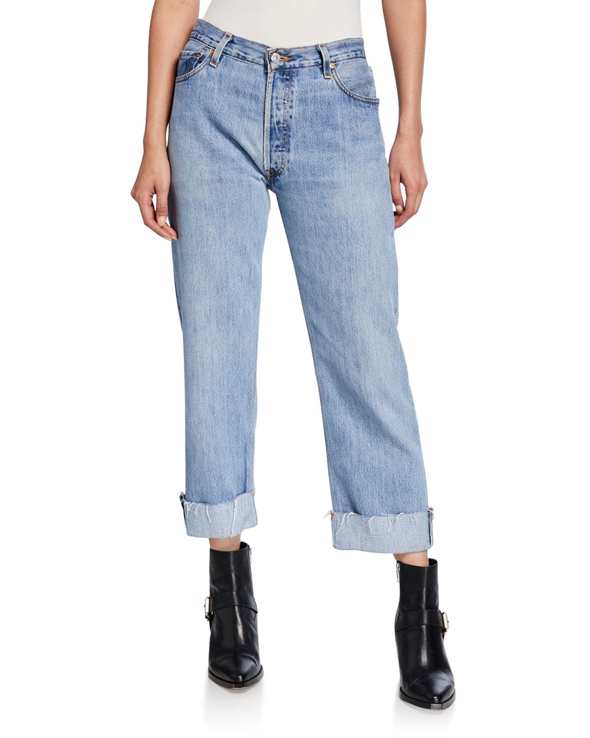 loose cuffed jeans