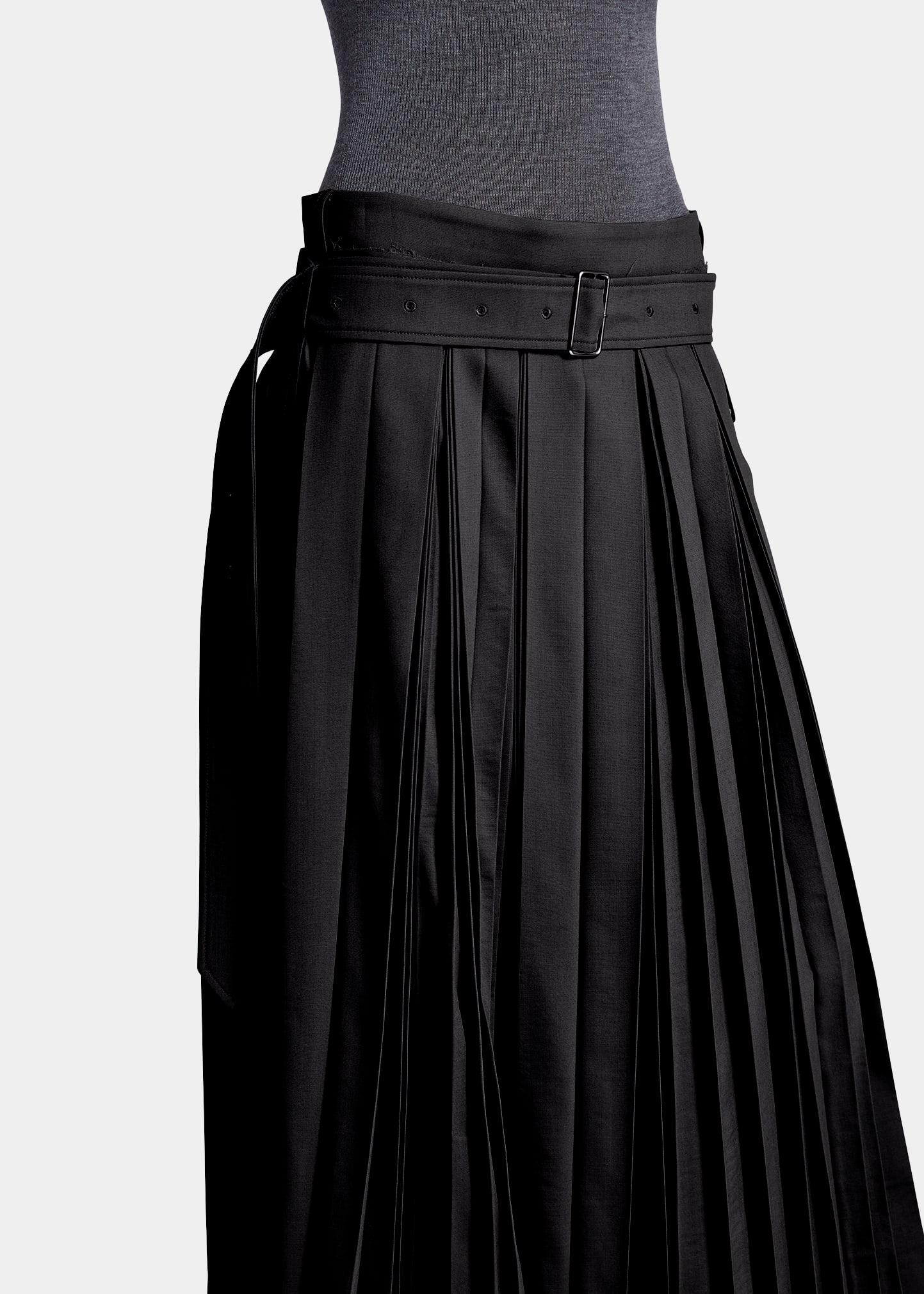 Peter Do Belted Pleated Maxi Skirt in Black | Lyst