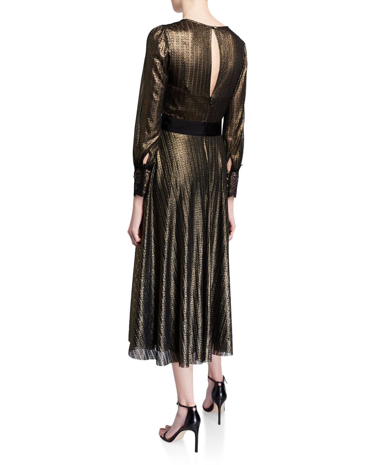 v neck long sleeve midi dress
