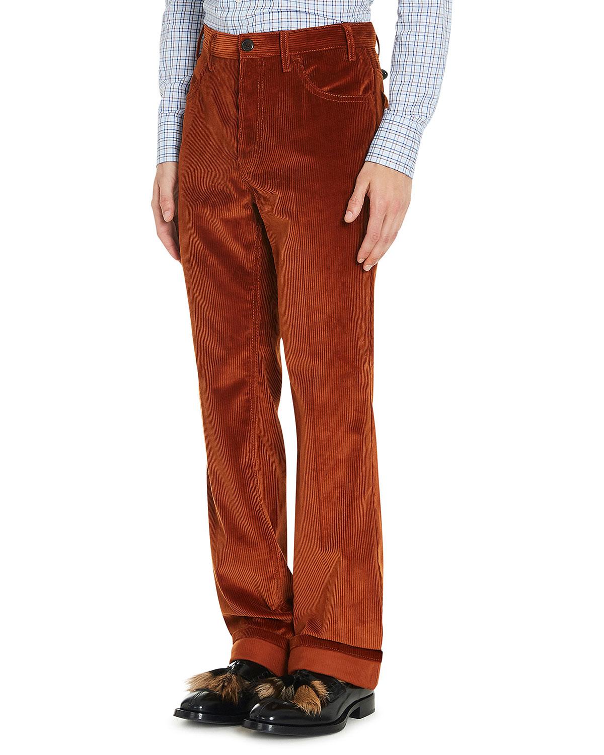 orange corduroy pants mens