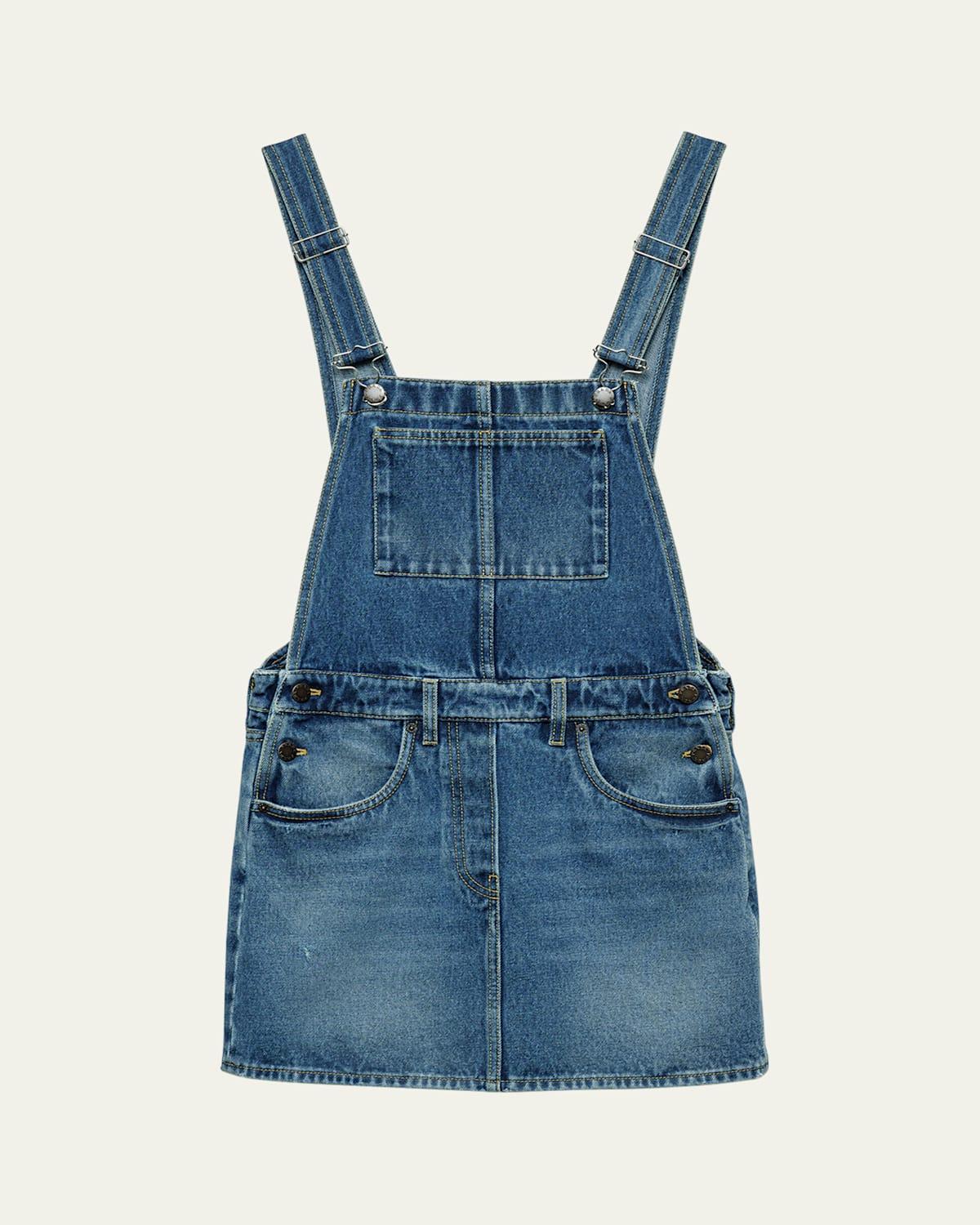 ワンピース PRADA Denim Dungarees Dress Prada Denim Dungaree Mini Dress in Blue | Lyst