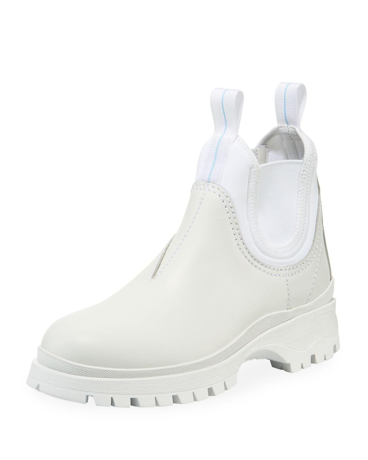 prada white chelsea boots