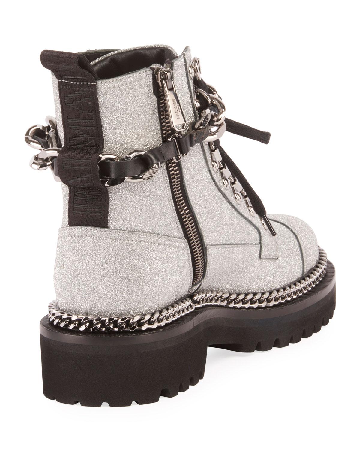 balmain combat army chain boot