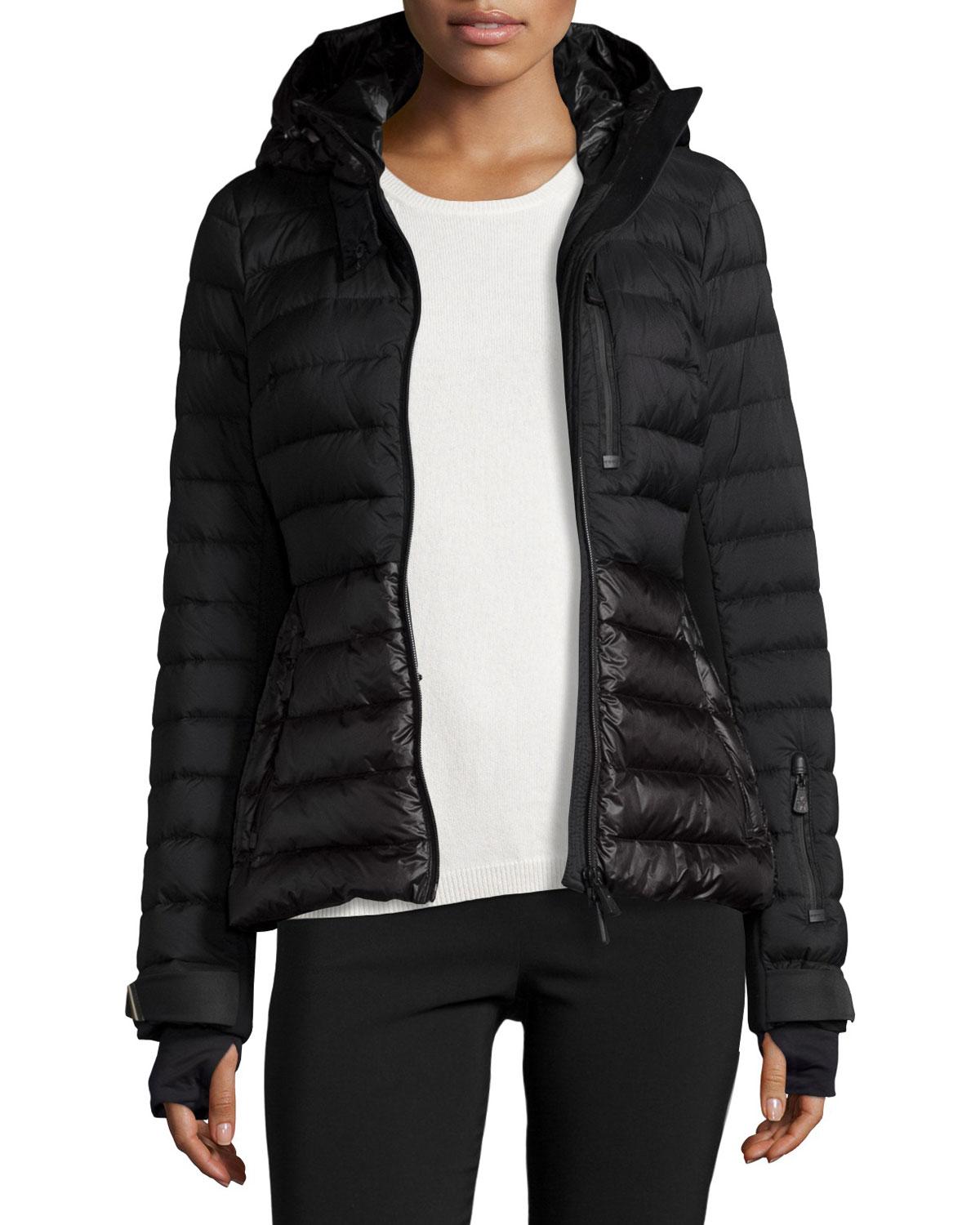 Moncler Quilted Matte & Shiny Puffer Coat in Black - Lyst