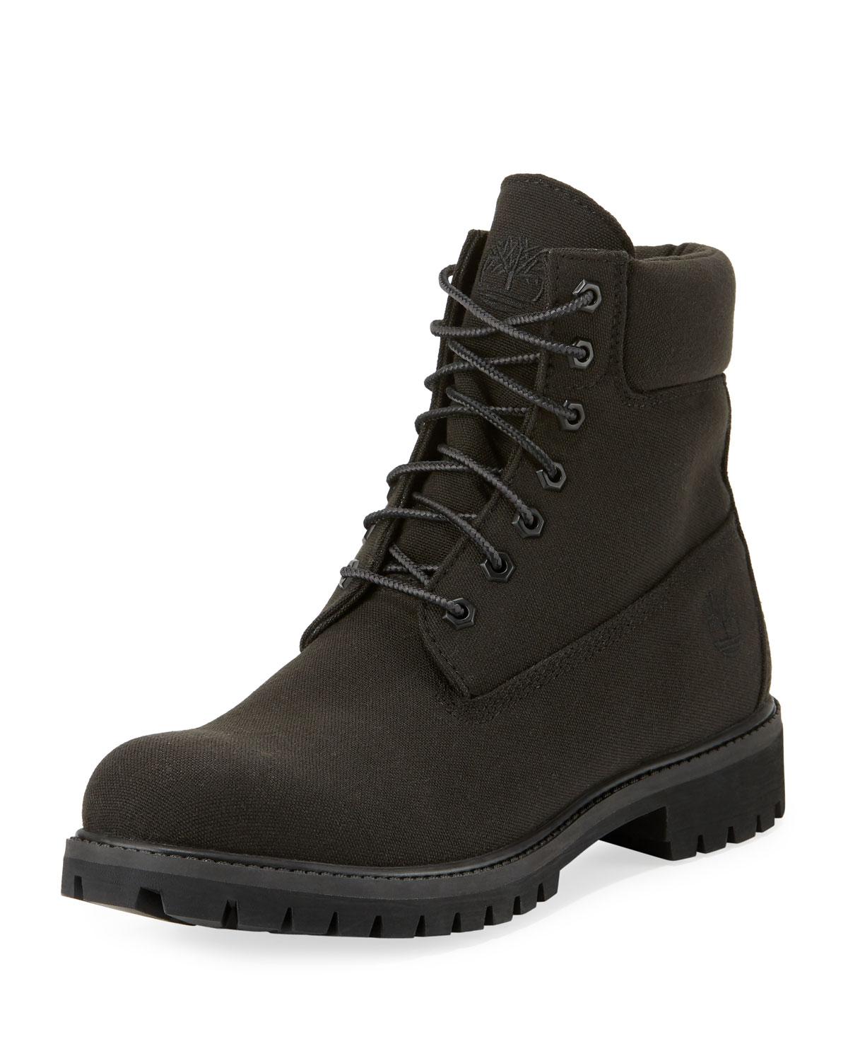timberland canvas boots black