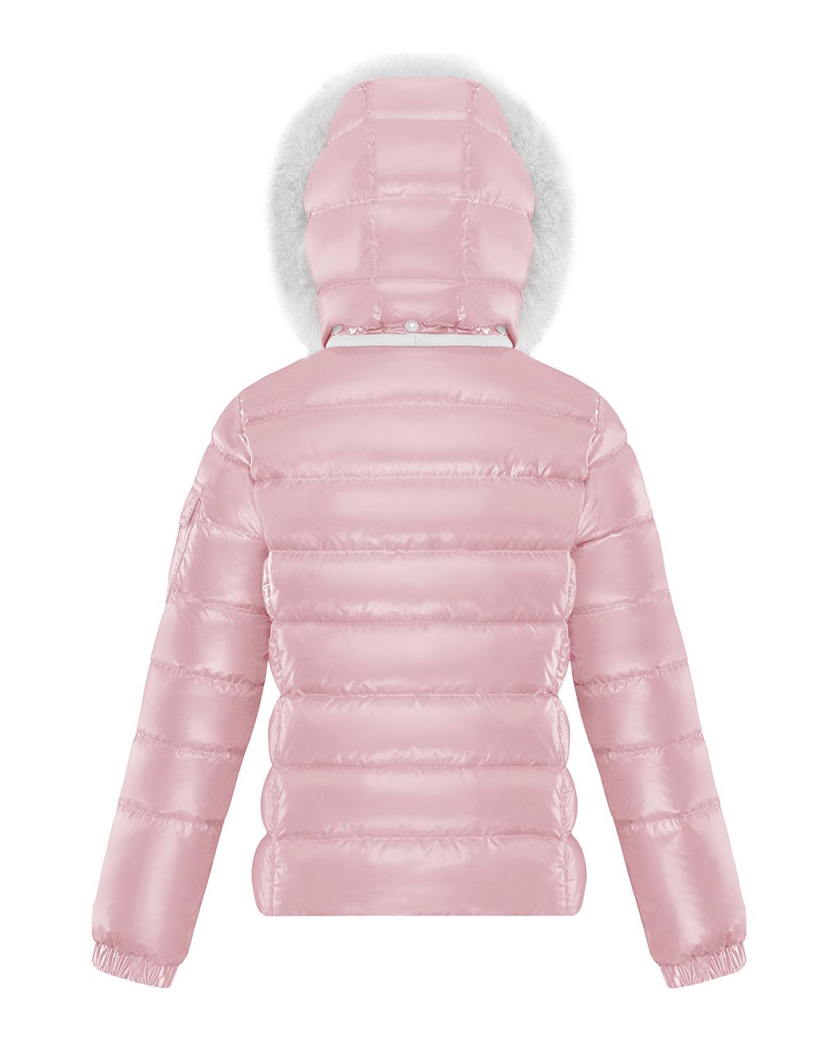 Moncler Girl's Bady Quilted Jacket W/ Fur Trimmed Hood in Pink - Lyst