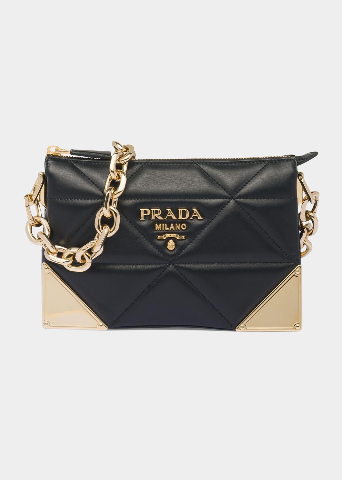 Prada Triangle Lambskin Chain Shoulder Bag