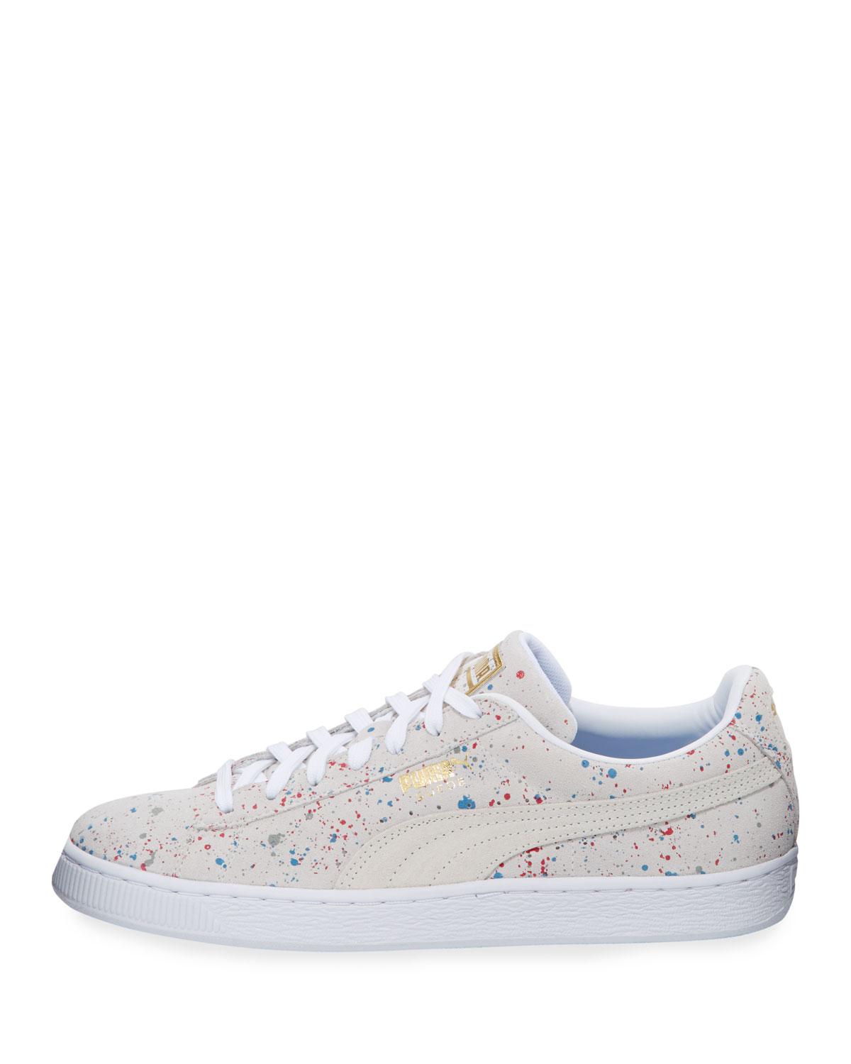 puma suede paint splatter