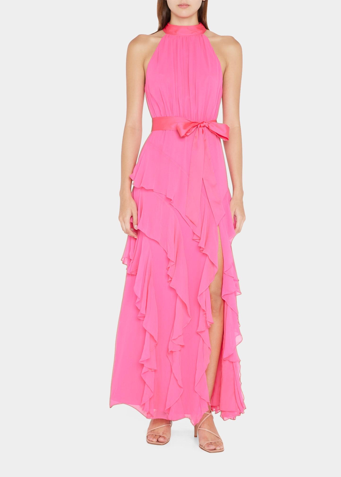 alice and olivia regina halter dress