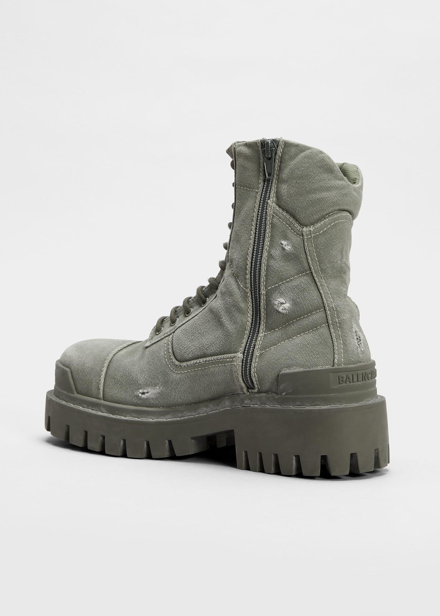 Balenciaga Strike Bootie Lace-up Canvas 