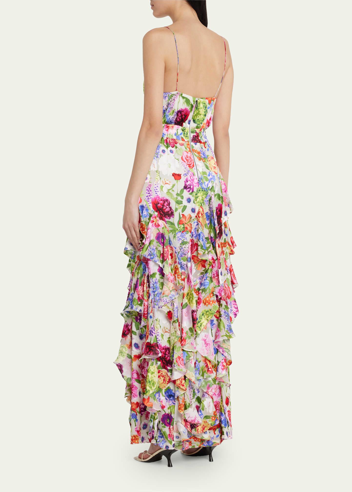 Alice + Olivia Hayden Ruffled Floral Maxi Dress