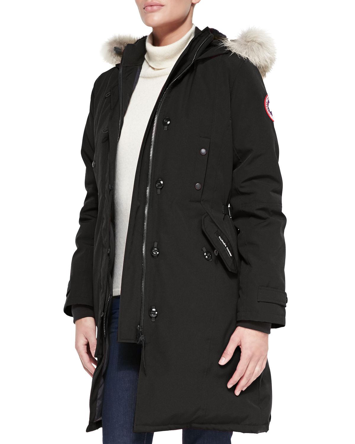 Canada Goose Kensington Fur-Hood Down Parka in Black (Red) - Lyst