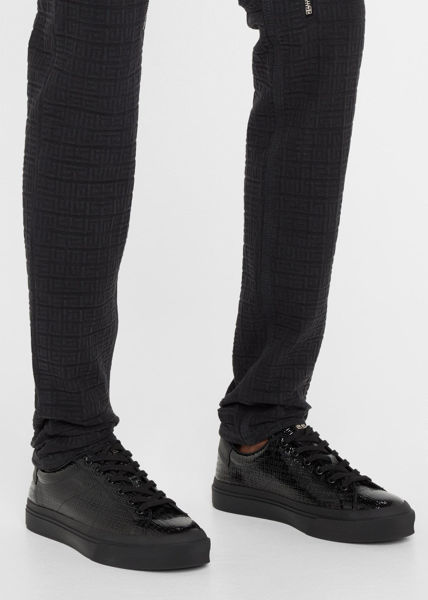 Givenchy 4g-embossed Patent Leather Low-top Sneakers in Black for 