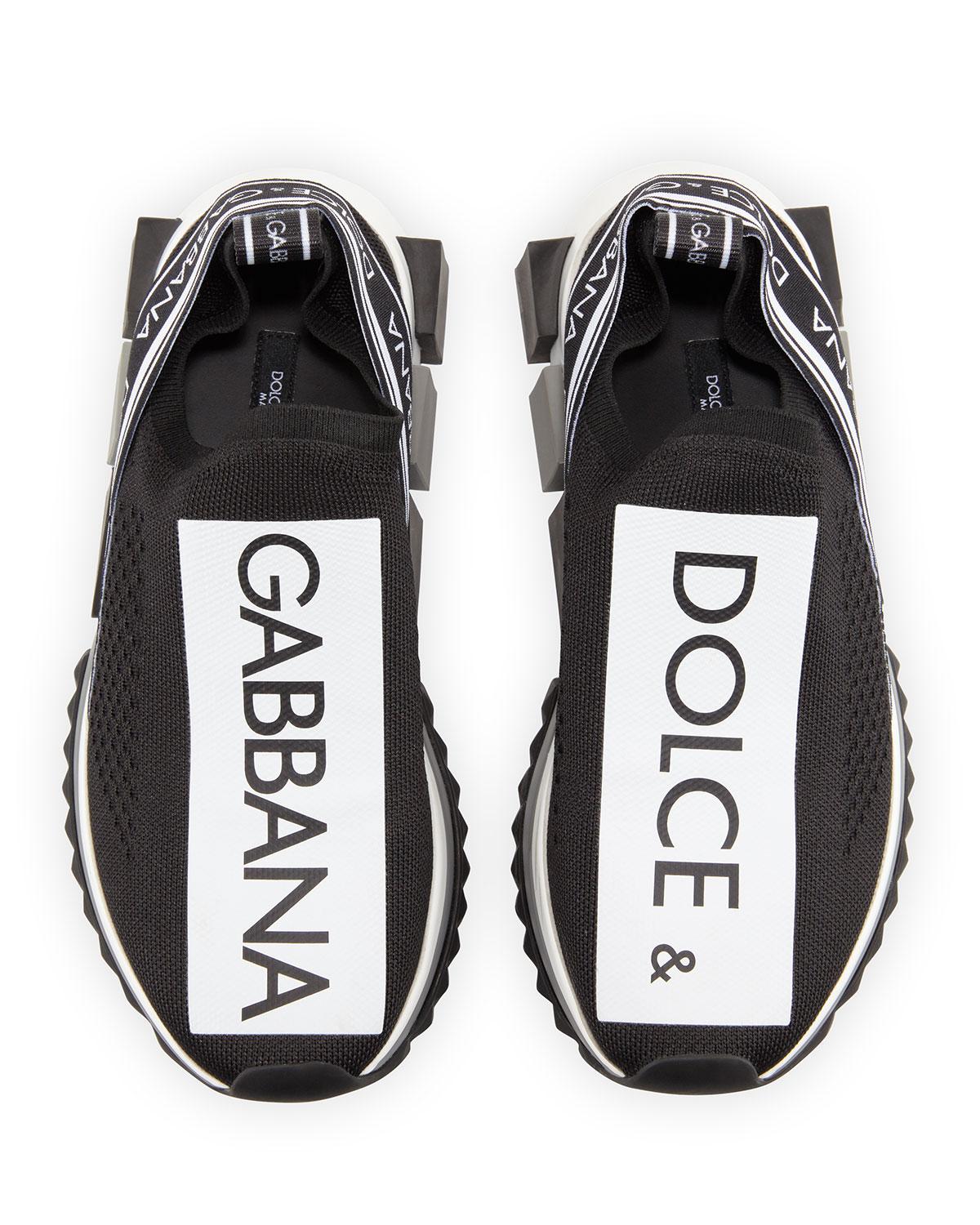 Dolce & Gabbana Rubber Sorrento Knit Trainer Sneakers in Black - Lyst