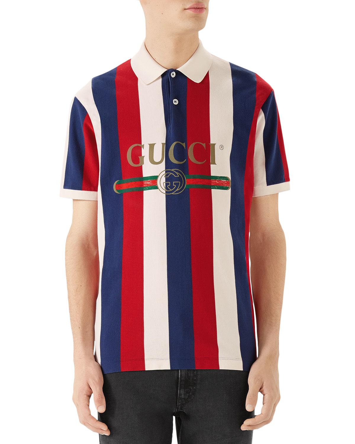 gucci red and white striped shirt