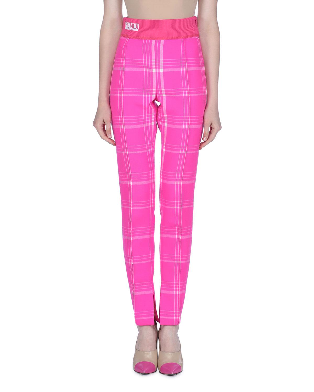 hot pink plaid pants