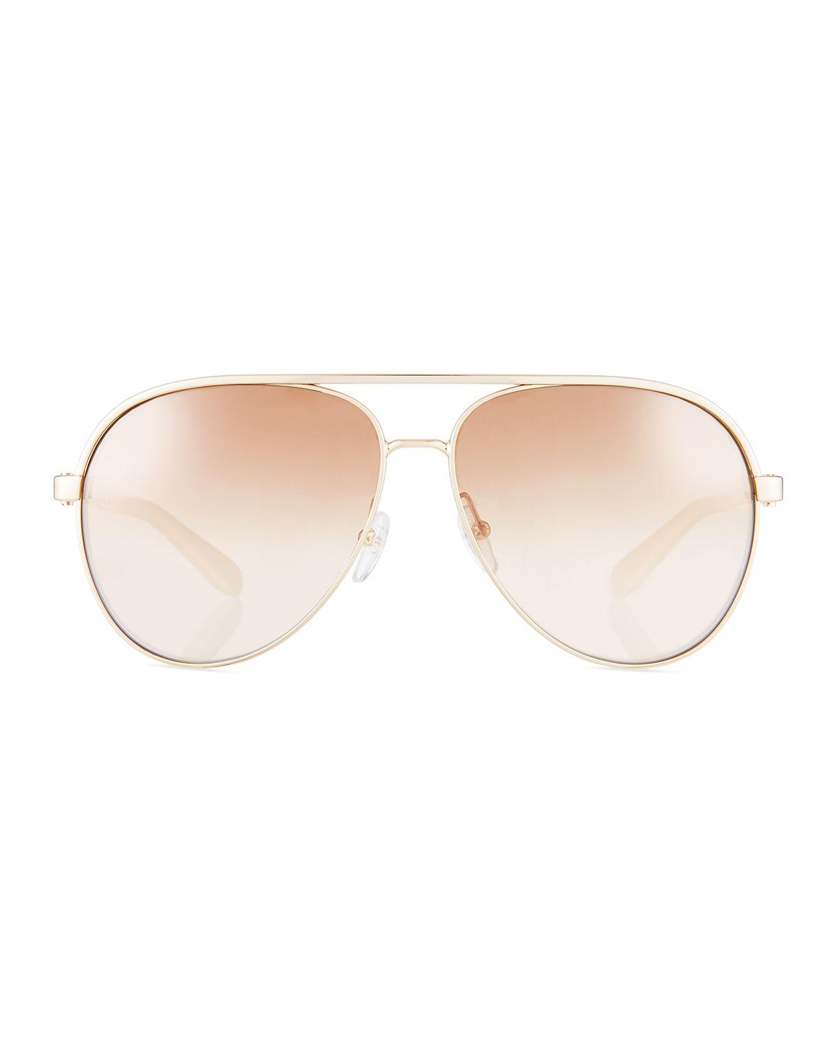 Ferragamo Mirrored Aviator Sunglasses W/ Contrast Brow Bar - Lyst