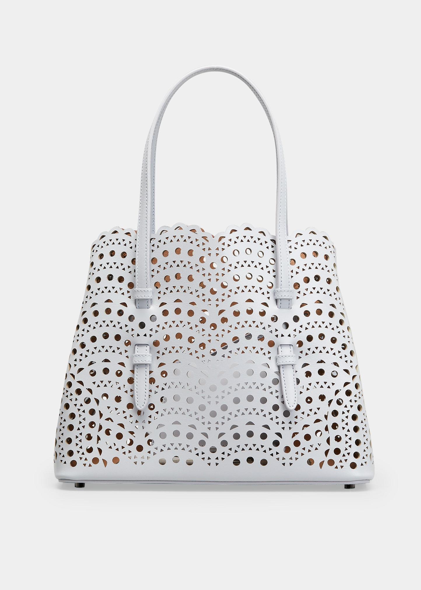 Alaïa Mina Small Lasercut Tote Bag in White Lyst