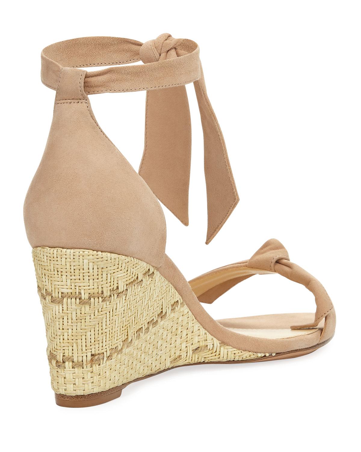Alexandre Birman Clarita Suede Wedge Sandal in Natural - Lyst