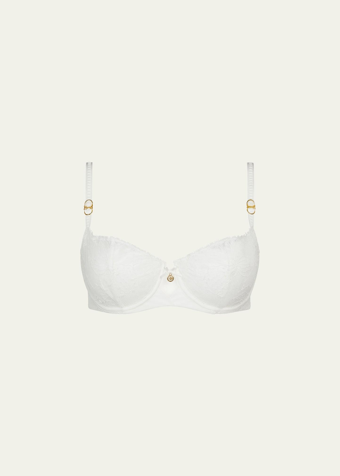 Chantelle Orchids Two-part Floral Lace Demi Bra in Natural